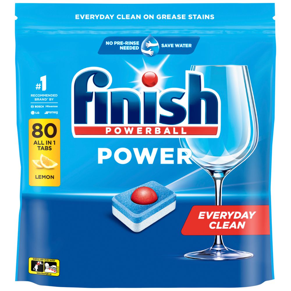 FINISH POWER DISHWASHING TABLETS LEMON SPARKLE PACK 80