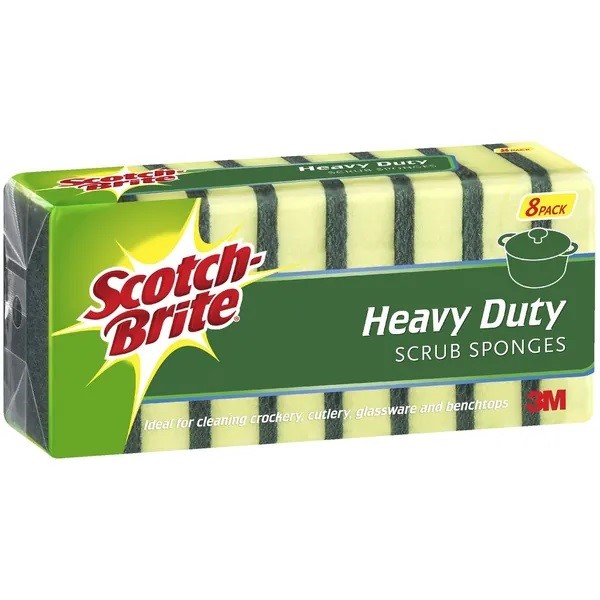 SCOTCHBRITE XN002034587 HEAVY DUTY SCRUB SPONGE PACK 8