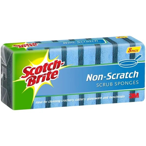 SCOTCHBRITE  CHUX NONSCRATCH SCRUB SPONGE PACK 8