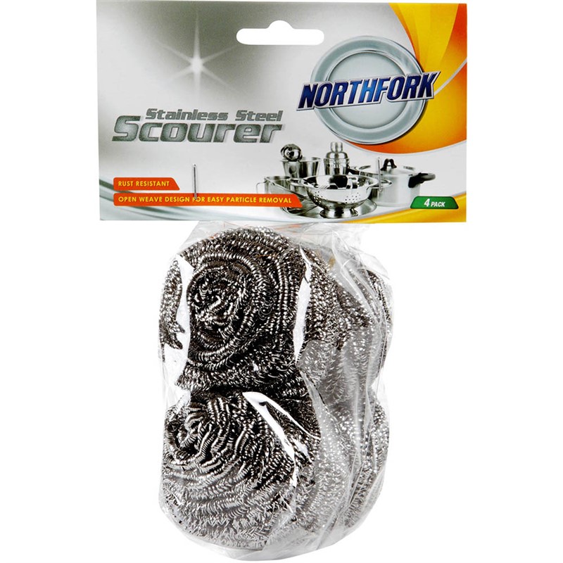 NORTHFORK 631354700 STAINLESS STEEL SCOURER PACK 4