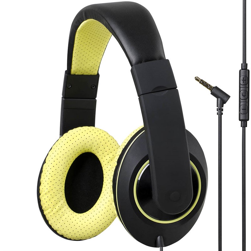 KENSINGTON HEADPHONES WITH INLINE MIC AND VOLUME CONTROL GREEN