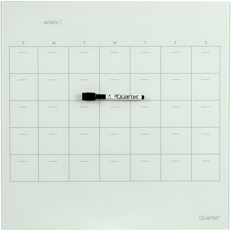 QUARTET GLASS PLANNER 450 X 450MM WHITE
