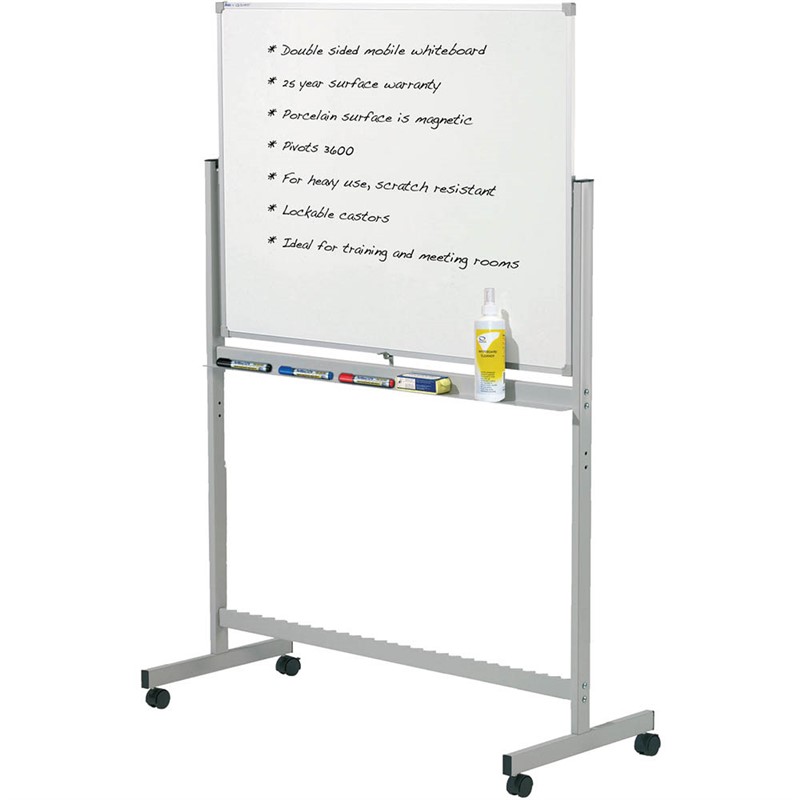 QUARTET PENRITE SLIMLINE PORCELAIN MOBILE WHITEBOARD 1200 X 900MM