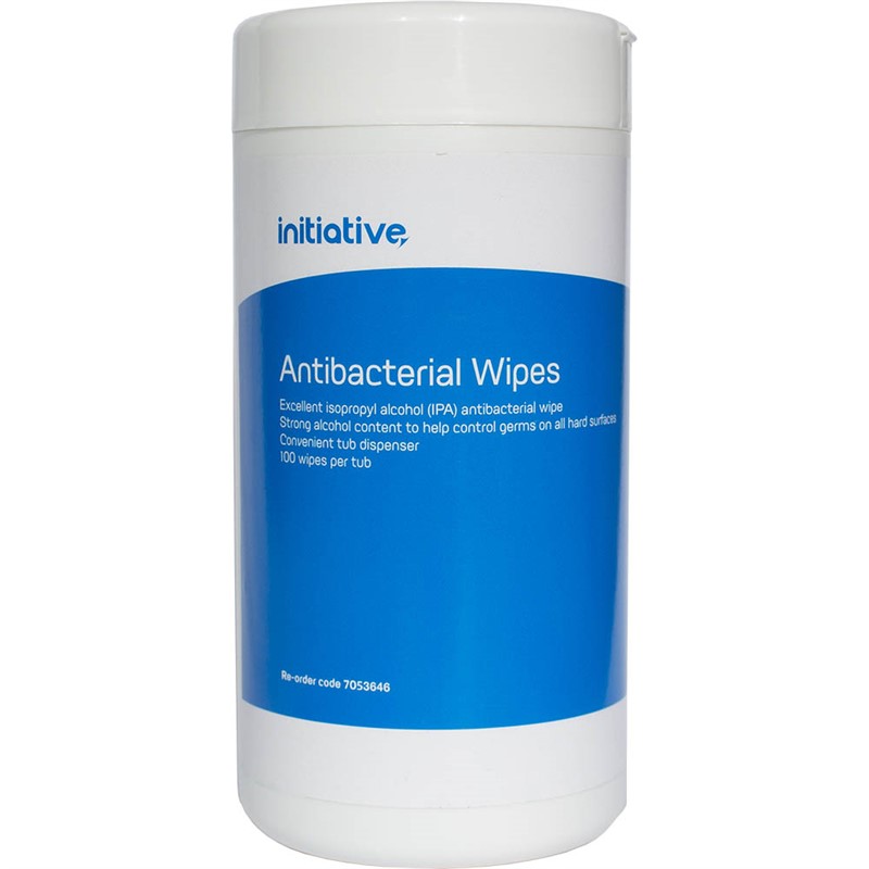 INITIATIVE AWISW100INT ANTIBACTERIAL WIPES TUB 100