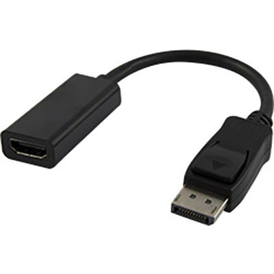 COMSOL DISPLAYPORT MALE TO HDMI FEMALE ADAPTER 20CM BLACK