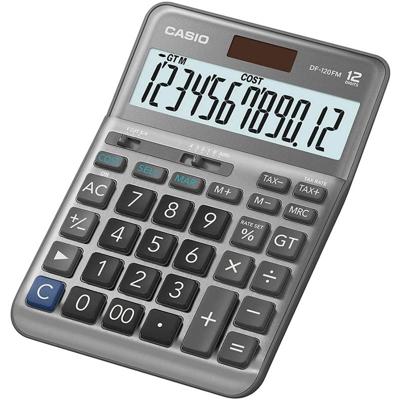 CASIO DF120FM DESKTOP TAX CALCULATOR 12 DIGIT GREY