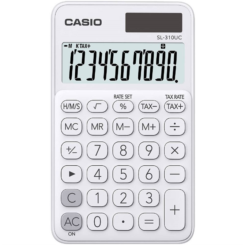 CASIO SL310UC HANDHELD CALCULATOR 10 DIGIT WHITE