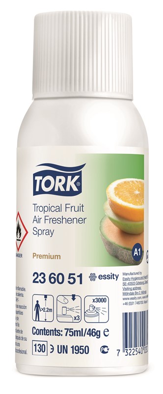 TORK AIR FRESHENER SPRAY TROPICAL FRUIT 75ML CTN12