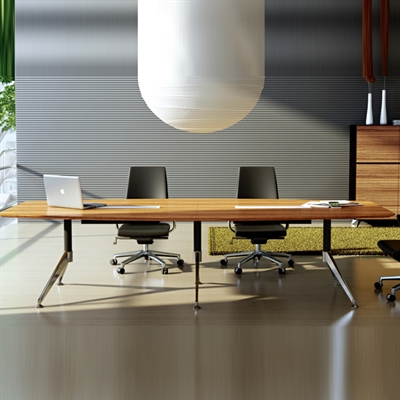 NOVARA BOARDROOM TABLE 3000 X 1200 X 750MM ZEBRANO TIMBER VENEER