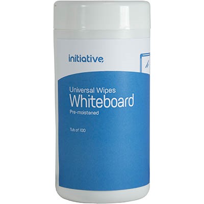 INITIATIVE CM9607 UNIVERSAL WHITEBOARD CLEANING WIPES TUB 100