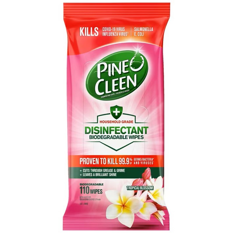 PINE O CLEEN DISINFECTANT SURFACE WIPES TROPICAL BLOSSOM