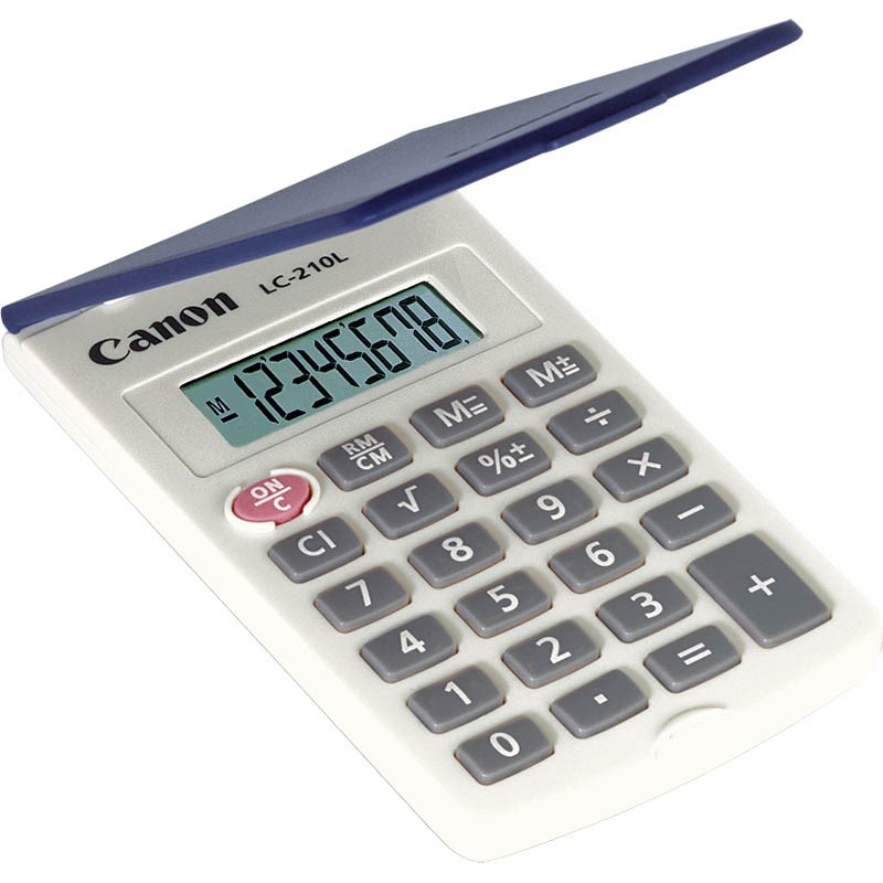 CANON LC210L POCKET CALCULATOR 8 DIGIT WITH EXTRA LARGE DISPLAY AND HARD COVER