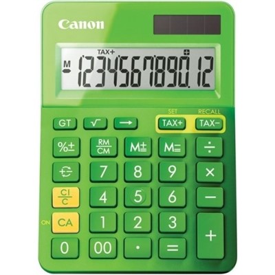 CANON LS123M CALCULATOR 12 DIGIT DUAL POWER METALIC GREEN