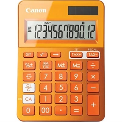 CANON LS123M CALCULATOR 12 DIGIT DUAL POWER METALIC ORANGE