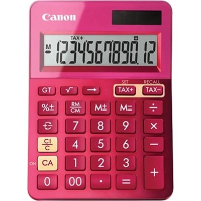 CANON LS123M CALCULATOR 12 DIGIT DUAL POWER METALIC PINK