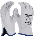 MAXISAFE LEATHER COTTON GLOVE RIGGER GLOVENATURAL COWGRAIN  COTTON X LARGE