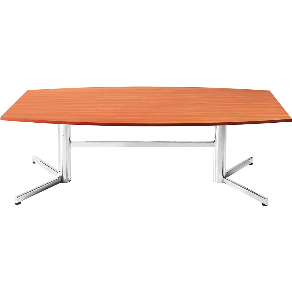 OM BOARDROOM TABLE BOAT SHAPED 2400 X 1200MM CHERRYCHROME