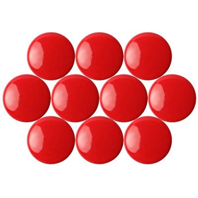 QUARTET QTTMB3100 MAGNETIC BUTTONS 30MM 10 PACK RED