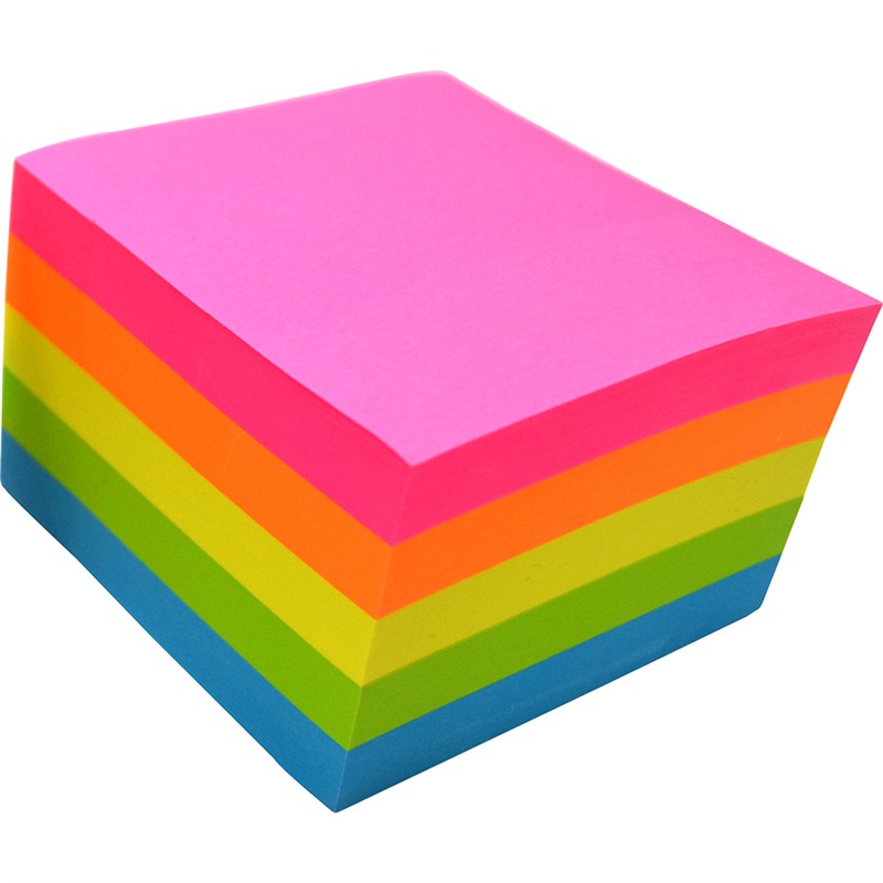 RAINBOW MY CRAFT STICKY NOTES FLURO ASSORTED 76 X 76MM 500 SHEETS