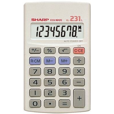 SHARP EL231L BASIC FUNCTION 8 DIGIT CALCULATOR WHITE