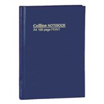 COLLINS NOTEBOOK 05800 CASEBOUND SHORT FEINT RULED A4 164 PAGE BLUE