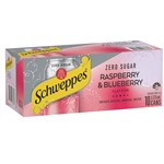 SCHWEPPES INFUSED NATURAL MINERAL WATER CAN 375ML RASPBERRY PACK 10