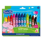 STAEDTLER NORIS JUNIOR PEPPA PIG WAX CRAYONS ASSORTED PACK 12