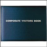DEBDEN 2810P99 CORPORATE VISITORS BOOK 300MM X 200MM 192 PAGES GOLD BLOCKED BLACK