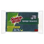 SCOTCHBRITE HEAVY DUTY SPONGE SCOURER GREEN YELLOW PACK 2