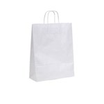 WHITE PAPER BAG TWISTED HANDLE 350MM X 260MM PACK 10