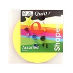 QUILL SHAPES CIRCLES 80GSM 120MM FLUORO ASSORTED PACK 100