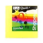 QUILL SHAPES SQUARE 80GSM 127MM FLUORO ASSORTED PACK 100