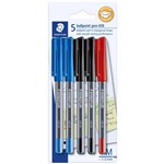 STAEDTLER 430 STICK BALLPEN MEDIUM ASSORTED PACK 5