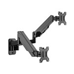 BRATECK DUAL MONITOR WALL MOUNTED GAS SPRING MONITOR ARM 17 TO 32 INCH MATTE BLACK