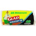 GLAD KITCHEN TIDY BAGS WAVE TOP MEDIUM ROLL PK40