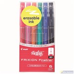 PILOT FRIXION ERASABLE FINELINER PEN 045MM ASSORTED PACK 6