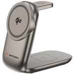 VERBATIM 3IN1 QI2 WIRELESS CHARGING DOCK METALLIC GRAY