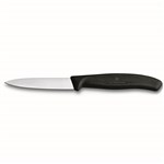 VICTORINOX PARING KNIFE PLAIN POINTED 8CM BLACK