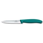 VICTORINOX PARING KNIFE PLAIN POINTED 10CM GREEN