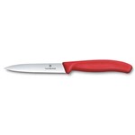 VICTORINOX PARING KNIFE WAVY POINTED 10CM RED