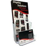 DEFLECTO DL SINGLE TIER BROCHURE HOLDER WITH BUSINESS CARD HOLDER CLEAR