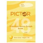 PICTOR PREMIUM GRAPH BOOK A4 48 PAGE 10MM GRAPH 70GSM SUN