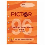 PICTOR PREMIUM BINDER BOOK A4 96 PAGE 8MM RULED 70GSM COMET