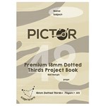 PICTOR PREMIUM PROJECT BOOK A4 48 PAGE 18MM DOTTED THIRDS  PLAIN 70GSM CAPRICORN