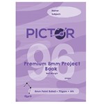 PICTOR PREMIUM PROJECT BOOK A4 96 PAGE 8MM RULED  PLAIN 70GSM LIBRA