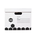 MARBIG 80024 STRONG ARCHIVE BOX 305W X 400D X 260MMH BLACK  WHITE