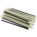 RAINBOW PAPER STRAWS INDIVIDUALLY WRAPPED 6MM BLACK CARTON 2000
