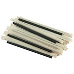 RAINBOW PAPER STRAWS INDIVIDUALLY WRAPPED 8MM BLACK CARTON 2000