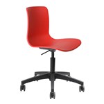 DAL ACTI CHAIR 5WAY SWIVEL ALUMINIUMBLACK BASE ON CASTORS POLYPROP SHELL