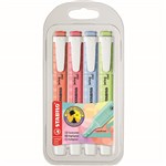STABILO SWING COOL HIGHLIGHTER CHISEL PASTEL SET 1 ASSORTED PACK 4